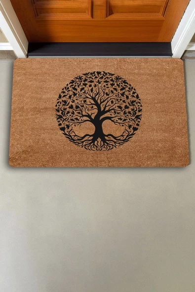 Valerine Life Çınar Ağacı Figürlü Kapı Önü Paspası 45x70cm - Resim 2
