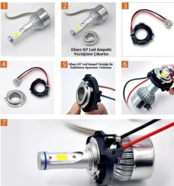 NİKEN H7 MONDEO/PEUGEOT2008 (L10 Led xenon montaj aparatı adaptörü - 2