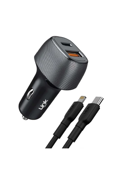 C498 38w 2x Usb Type-c - Lightning Kablolu Araç Şarj Aleti