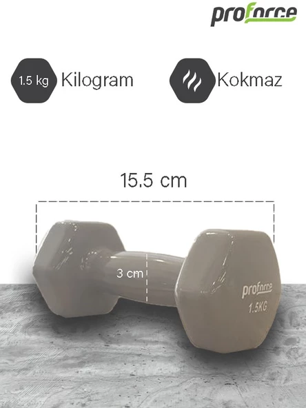 Proforce Vdb Dışı Vinil Kaplı Içi Çelik Döküm Ağırlık Dambıl 1,5 Kg -tek Adet - 2
