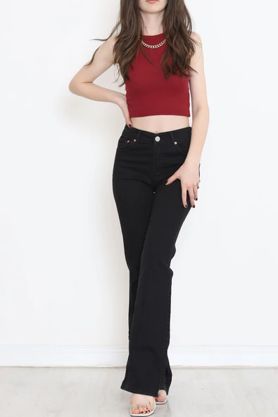 İspanyol Paça Kot Pantolon Siyah1 - 11878.1431. - 2