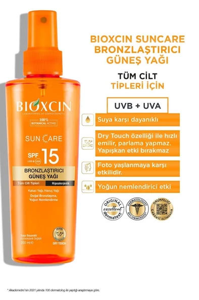 Bioxcin Sun Care Spf 15 Bronlaştırıcı Güneş Yağı 200 ml - 6