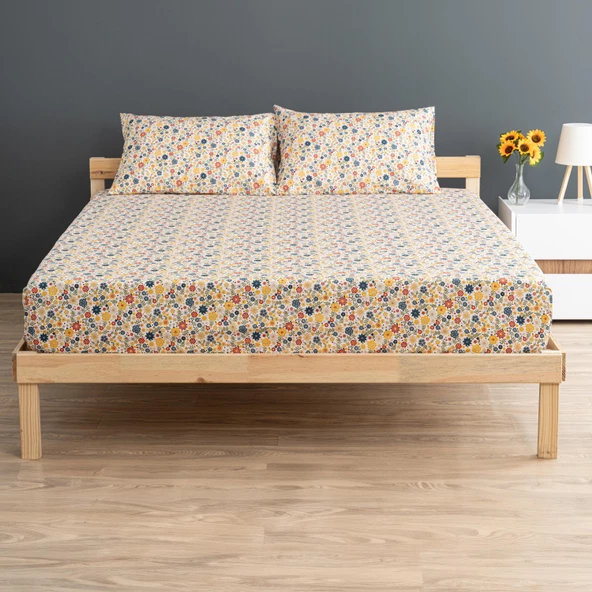 Soley | Liberty | %100 Pamuklu Çift Kişilik 180 x 200 Lastikli Çarşaf Seti - 4