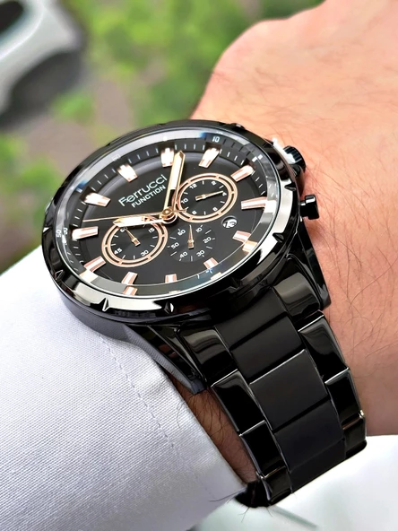 Ferrucci Function FCF.13605FM.05 Çelik Kordon Erkek Kol Saati - Resim 5