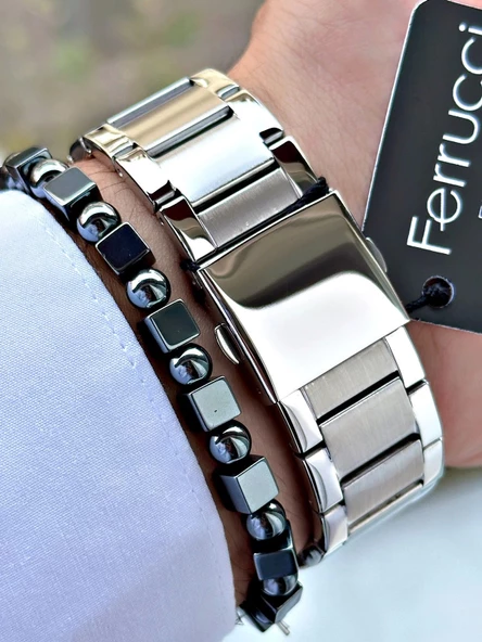 Ferrucci Function FCF.13605FM.02 Çelik Kordon Erkek Kol Saati - Resim 4