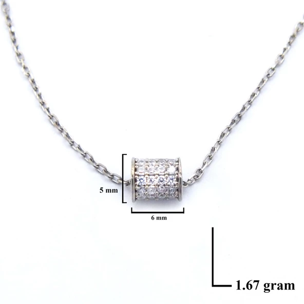 Zirkon Taşlı Gümüş Kolye GK-301 - Resim 3