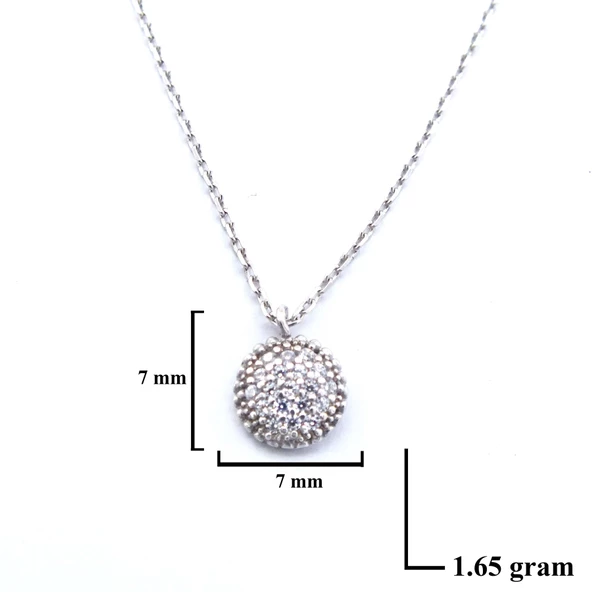 Zirkon Taşlı Gümüş Kolye GK-302 - Resim 3