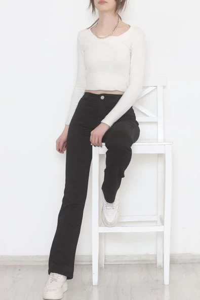 Cepsiz İspanyol Paça Kot Pantolon Siyah - 12606.1431. - 8