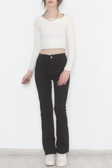 Cepsiz İspanyol Paça Kot Pantolon Siyah - 12606.1431. - 6