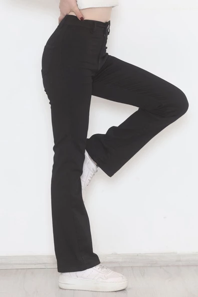 Cepsiz İspanyol Paça Kot Pantolon Siyah - 12606.1431. - 9