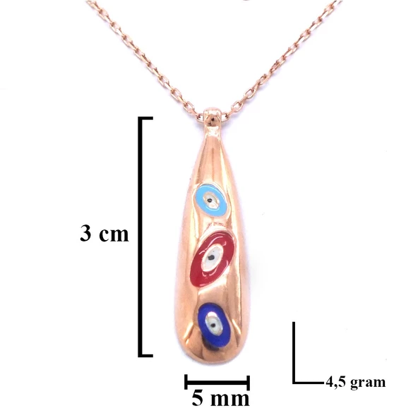 Özel Tasarım Model Rose Gümüş Kolye GK-264 - Resim 3