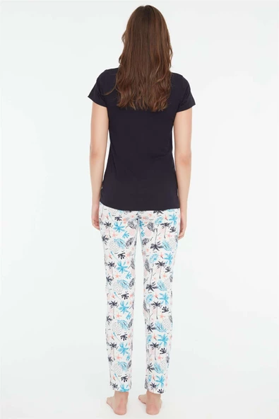 Mod Collection 3852 Kadın Yuvarlak Yaka Pijama Takımı - 2