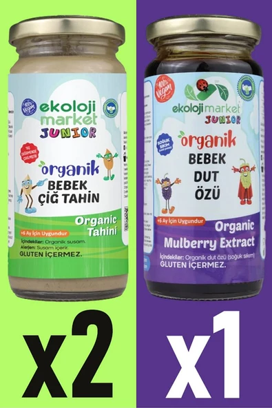 Organik Çiğ Tahin 230 gr (2 Adet) + Dut Özü 290 gr