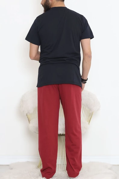 Düğmeli Erkek Pijama Takımı Lacibordo - 17370.1048. - 6
