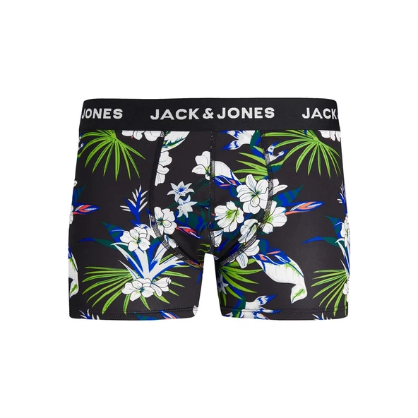 Jack&Jones Erkek Boxer 3'lü Set - Minimalist Tropikal Desenli Rahat Boxer Şort - 3