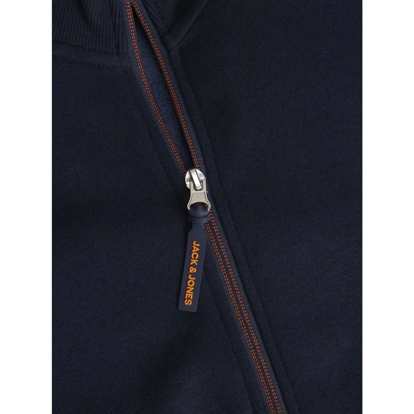 Jack&Jones Erkek Oversize Fermuarlı Yaka Sweatshirt - Günlük Kullanım - 8