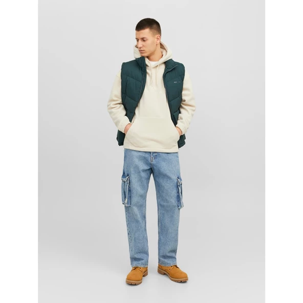 Jack&Jones Erkek Oversize Kapüşonlu Sweatshirt - Rahat ve Şık - 7