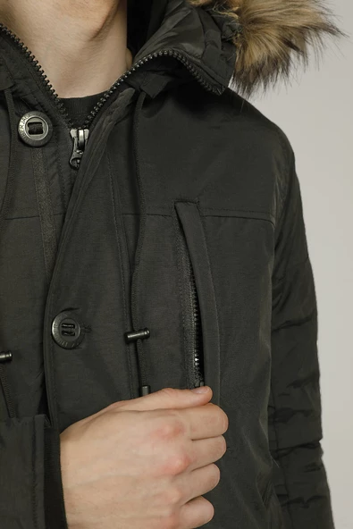 Lumberjack Erkek Oversize Kapüşonlu Kaban - Kışlık Sıcaklık - 9