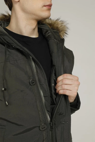 Lumberjack Erkek Oversize Kapüşonlu Kaban - Kışlık Sıcaklık - 8