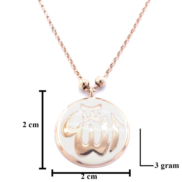 Rose Allah Yazılı Gümüş Kolye GK-291 - 3