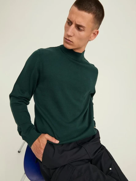 Jack&Jones Minimalist Yüksek Yakalı Uzun Kol Erkek Kazak - Oversize - 10