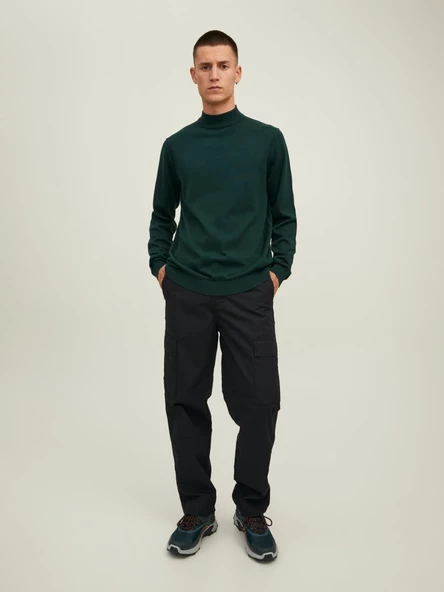 Jack&Jones Minimalist Yüksek Yakalı Uzun Kol Erkek Kazak - Oversize - 9