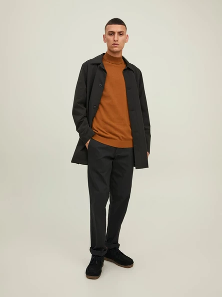 Jack&Jones Minimalist Yüksek Yakalı Uzun Kol Erkek Kazak - Oversize - 12