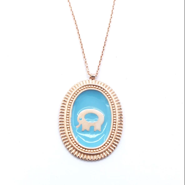 Rose Fil Motifli Gümüş Kolye GK-297