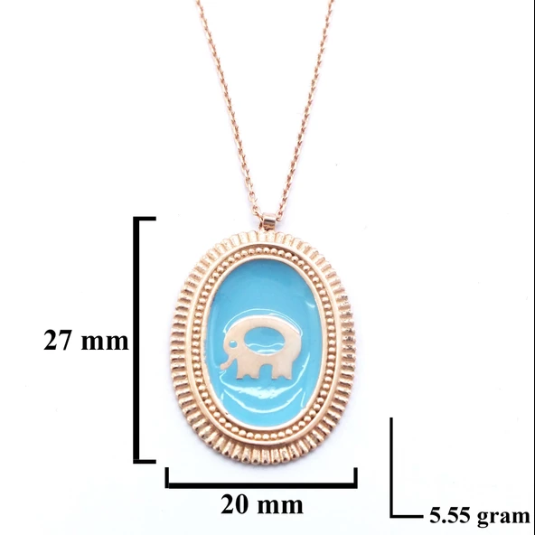 Rose Fil Motifli Gümüş Kolye GK-297 - 3