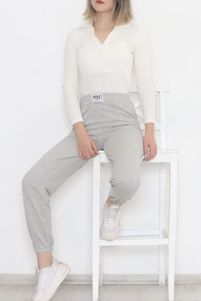 İki İplik Armalı Eşofman Altı Koyugri - 12556.1778. - 7