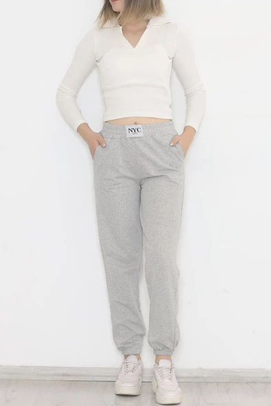 İki İplik Armalı Eşofman Altı Koyugri - 12556.1778. - 3