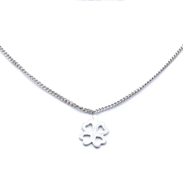 925 Ayar Toplu Çiçek Şekilli Gümüş Kolye GK-274 - Resim 3