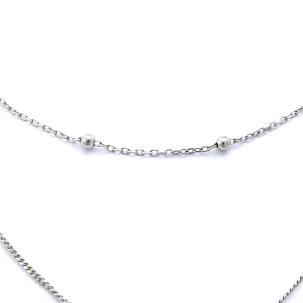 925 Ayar Toplu Çiçek Şekilli Gümüş Kolye GK-274 - Resim 4