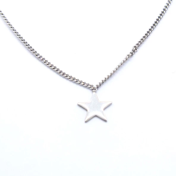 Gümüş Kolye Kadın Kombinli Yıldızlı 925 Ayar -  GK-272 - Resim 3