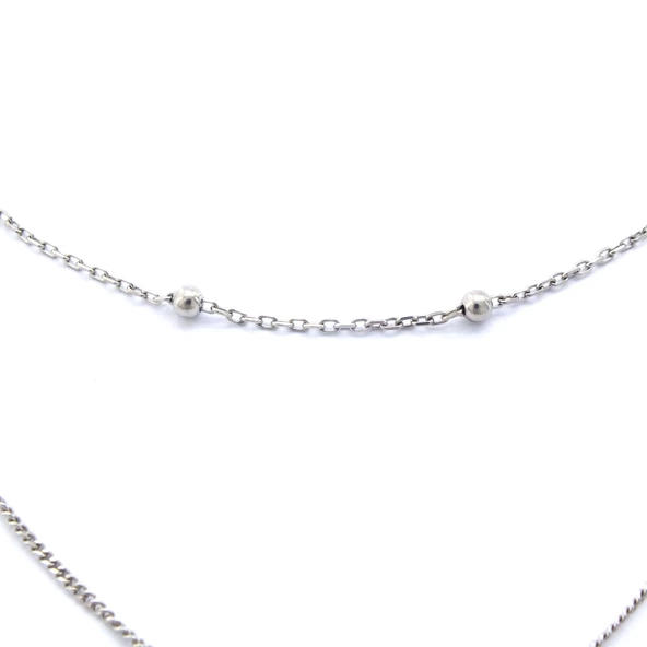 Gümüş Zincir Dorika Toplu Kombin Kolye -  GK-273 - Resim 3