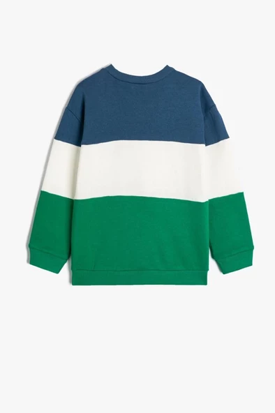 Koton Erkek Bebek Sweatshirt Uzun Kollu Renk Bloklu Pamuklu - 2