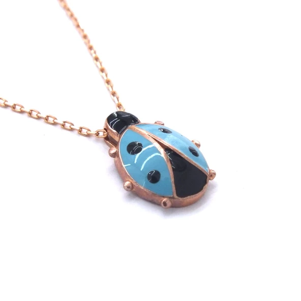 Uğur Böceği Rose Gümüş Kolye GK-224 - Resim 3