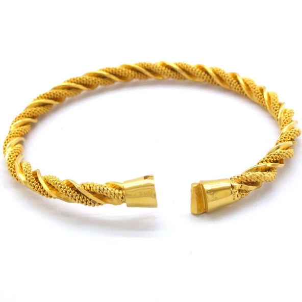 Çelik Kelepçe Bileklik Altın Kaplama Burma Model BLZ-512 - 4