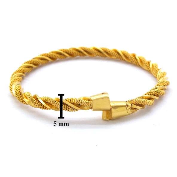 Çelik Kelepçe Bileklik Altın Kaplama Burma Model BLZ-512 - 3