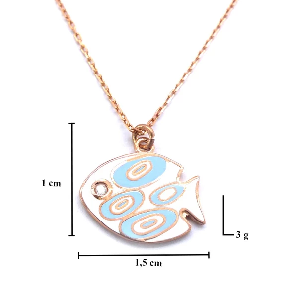 Balık Rose Gümüş Kolye GK-221 - Resim 4