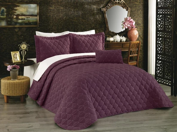 Yasmine Çift Kişilik Yatak Örtüsü 4 Parça - Resim 6