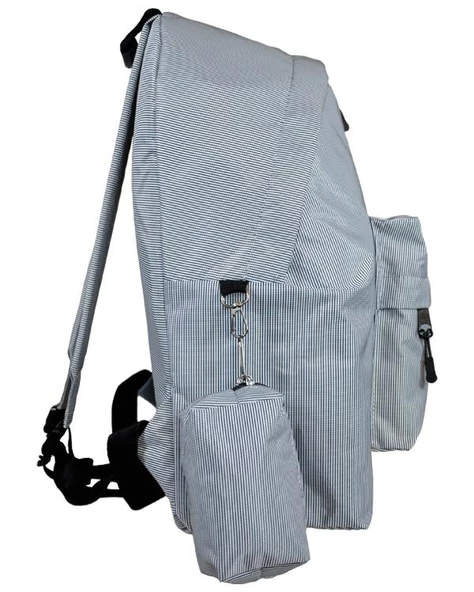 Yuga Kanvas Sırt Çantası Beyaz Çizgili - Resim 2