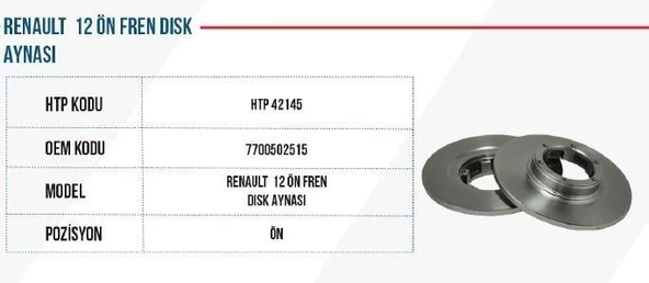 FREN DİSKİ ÖN R12 TAKIM