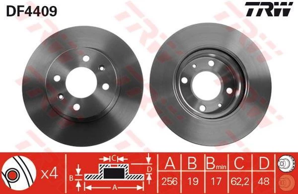 FREN DİSKİ ÖN GETZ 02 DİZEL HAVALI 256mm