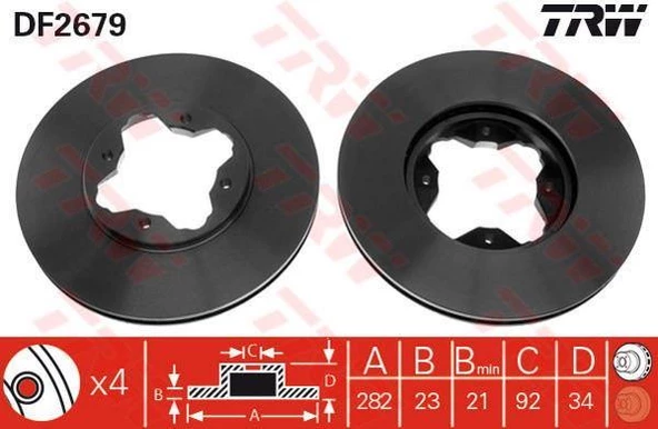 FREN DİSKİ ÖN ACCORD IV 90 ACCORD V 96 / 600 93 HAVALI 282mm