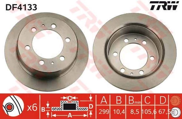 FREN DİSKİ ARKA KORANDO 97 MUSSO 9705 DÜZ 299mm