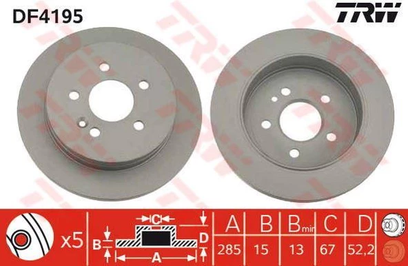 FREN DİSKİ ARKA MERCEDES BENZ M-CLASS 1998 - 2
