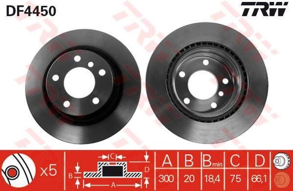 FREN DİSKİ ARKA BMW 1 04 BMW 3 0711 E92 HAVALI 300mm