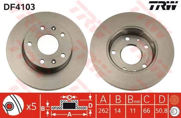 FREN DİSKİ ÖN FREELANDER 9806 DÜZ 262mm