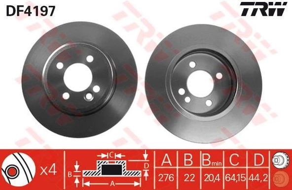 FREN DİSKİ ÖN MINI COOPER HAVALI 275,6mm